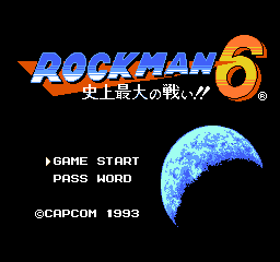 Rockman 6 - Shijou Saidai no Tatakai!! Title Screen